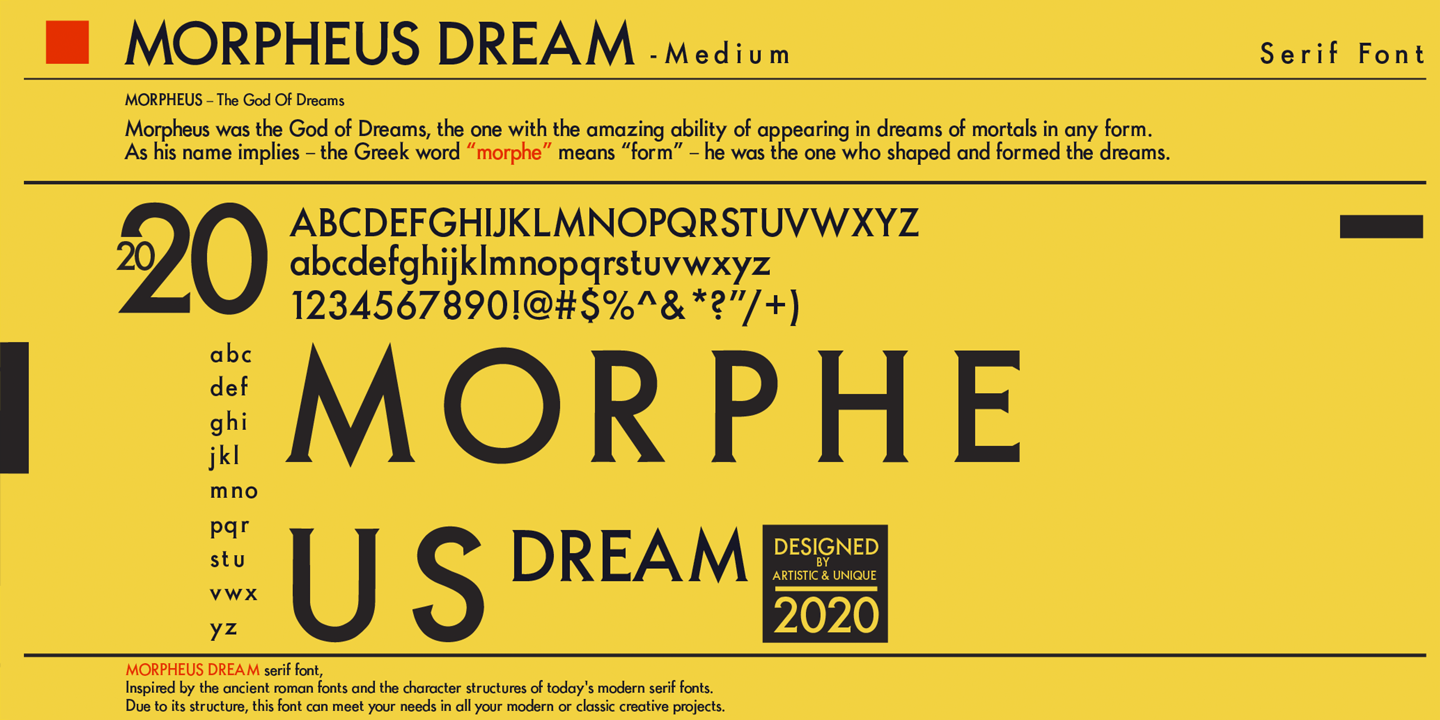 Beispiel einer Morpheus Dream Medium Italic-Schriftart